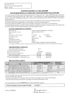 Certificato Resistenza al vento Persiane